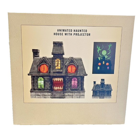 Cracker Barrel Halloween Haunted House Projection Lights & Sound Eyes Teeth 2025 - Picture 1 of 3